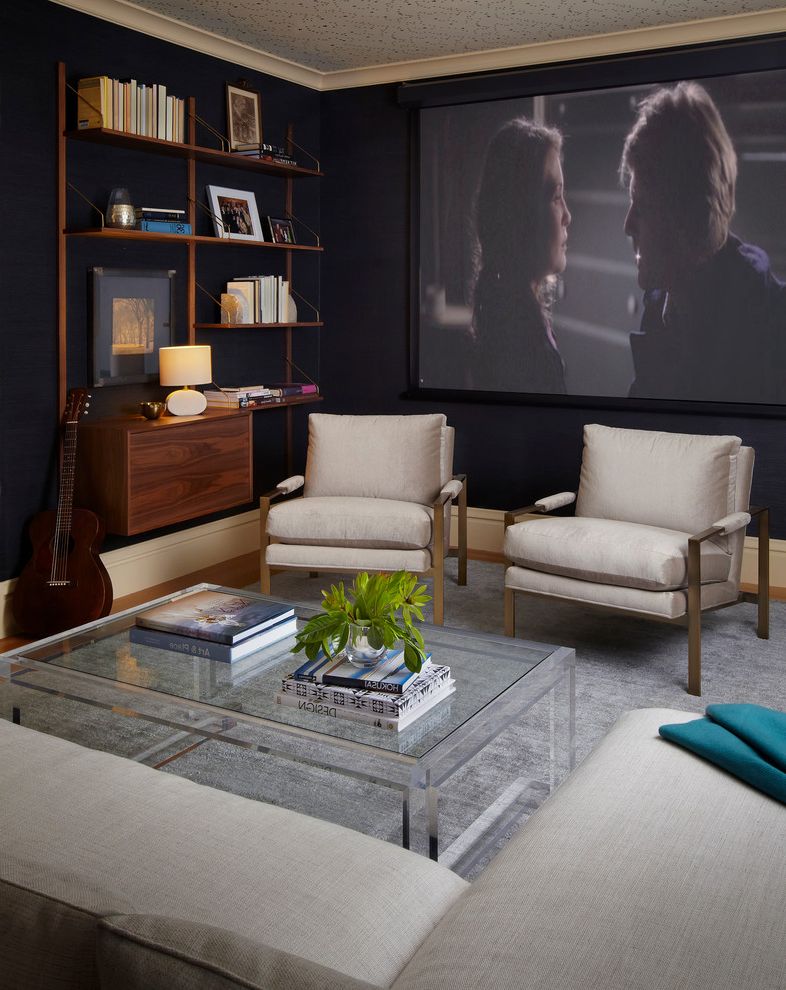40th Street Movie Theater   Traditional Home Theater Also Bachelor Pad Gray Rug Guitar San Francisco Shelves
