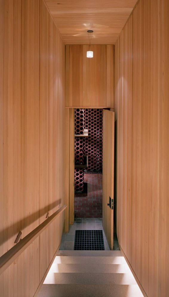 8 Foot Bookshelf with Modern Wine Cellar  and Modern