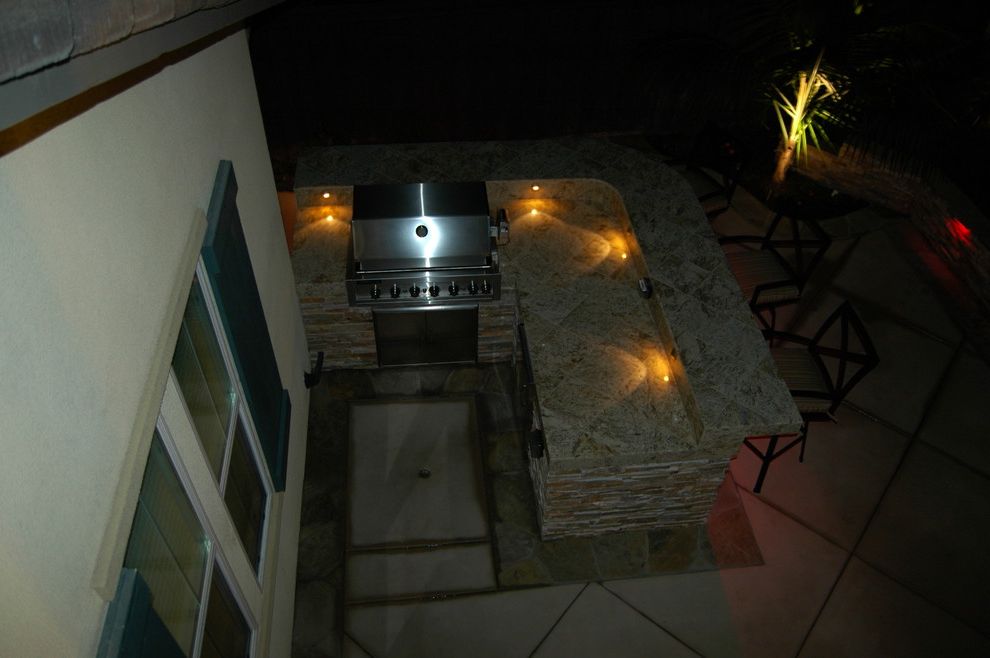 Aaa Sonora Ca   Modern Landscape  and Barbecue Concrete Flagstone Integral Color Concrete Landscape Lighting Stone Veneer