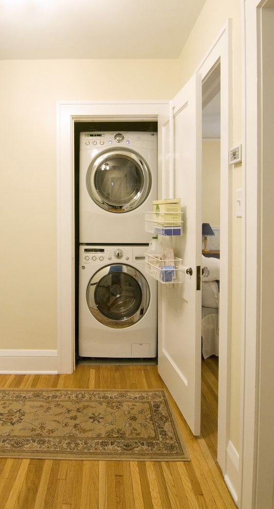 Best Washers 2015   Contemporary Laundry Room  and Baseboards Closet Laundry Room Front Loading Washer and Dryer Stackable Washer and Dryer Stacked Washer and Dryer White Wood Wood Flooring Wood Molding