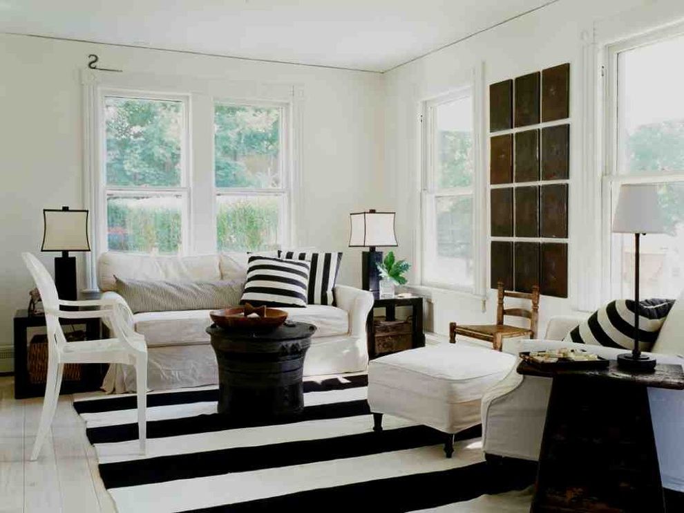 Black and White Patio Furniture with Shabby Chic Style Living Room  and Area Rug Art Black White Black Coffee Table Black Table Lamp Black White Living Room Louis Chair Molding Round Coffee Table Side Table Slipcover Stripes Window Trim