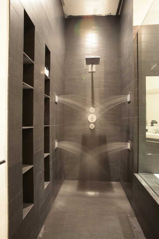 Body Spray Shower Heads   Modern Bathroom  and Iron Loft Modern Nyc Renovation Soho Transparency Wood