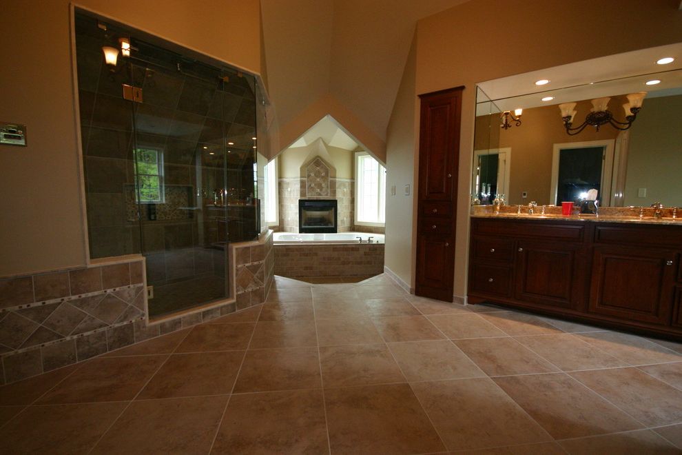 Boyles Flooring with Mediterranean Bathroom  and Bathroom Floor Bathtubs Tile Pattern