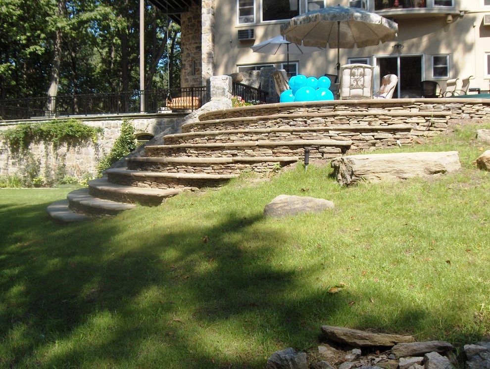 Briarcliff Spa with Eclectic Patio  and Landscape Patio Spa Steps Walls