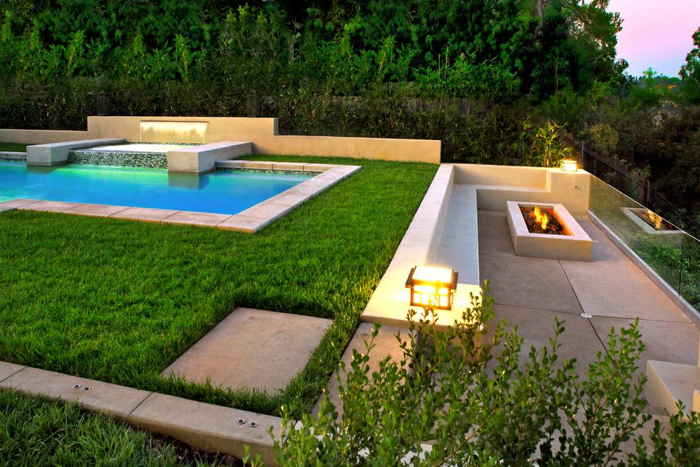 Clover Pools with Contemporary Landscape  and Contemporary