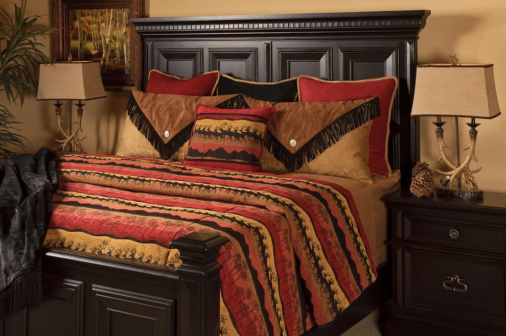 Coverlet Sets King with Southwestern Bedroom Also Burnt Red Coverlet Deer Silhouettes Southwestern Tree Silhouettes