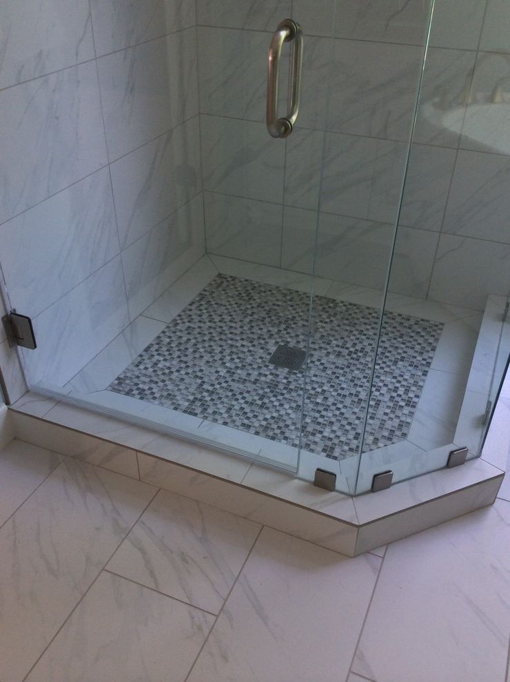 Daltile Florentine   Contemporary Bathroom  and 12x24 Brick Joint Dal Tile Florentine Glass Mosaics