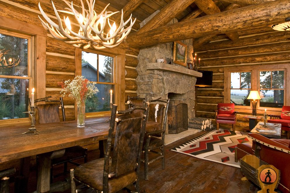 Deer Antler Table Lamps   Rustic Living Room Also Antler Arm Chair Cowboy Cradle Dining Table Fire Screen Leather Chairs Native American Rug Stone Fireplace Stone Mantel Tree Branch Furniture Wood Floor