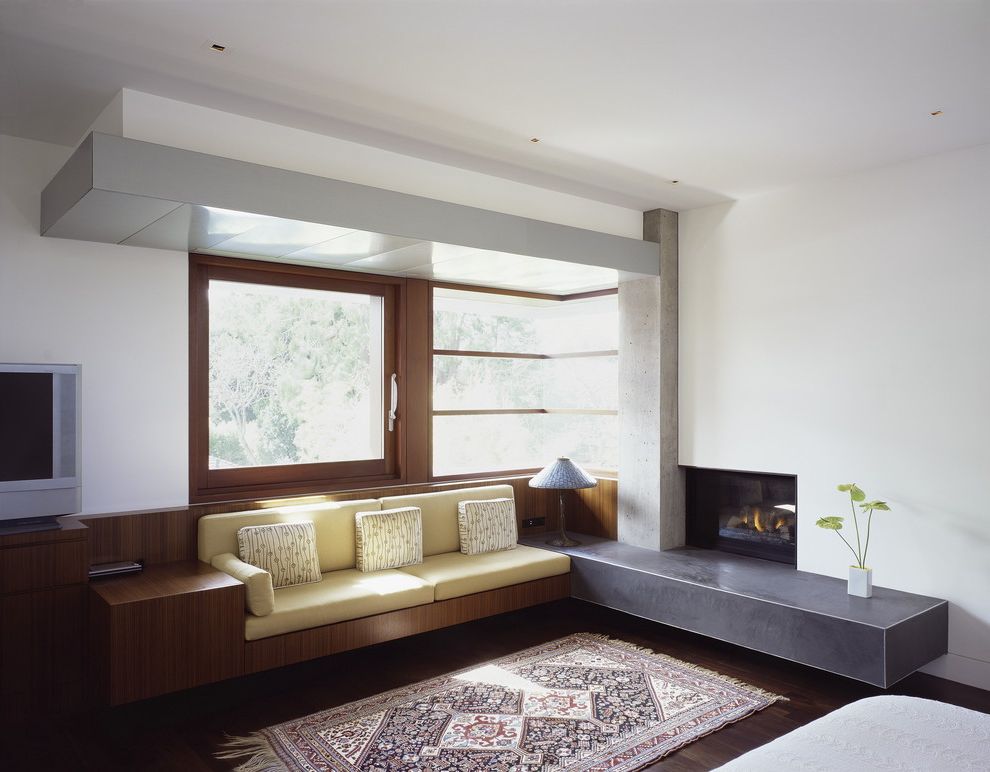 Define Hearth with Modern Living Room Also Asian Bench Built in Sofa Frank Lloyd Wright Hearth Mid Century Modern Minimal Oriental Rug Raised Hearth Fireplace