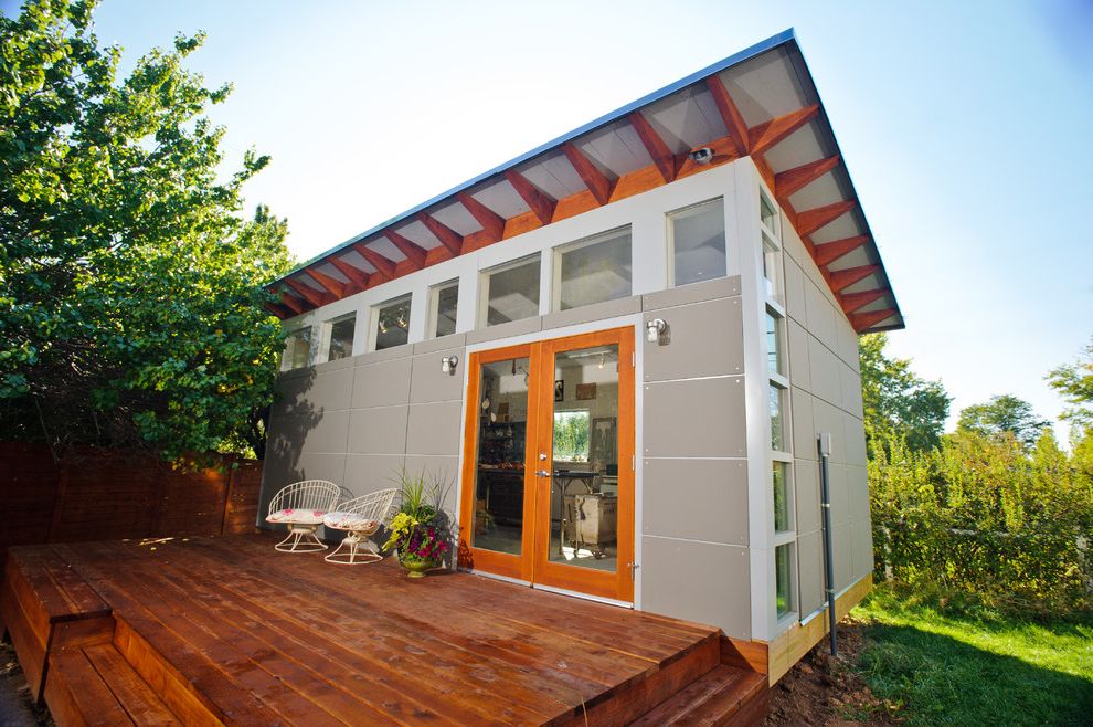 Diamond View Studios   Modern Shed Also Art Studio Artists Clerestory Windows Finished Office Home Office Shed Shed Roof Studio Studio Shed Wood Deck Wood Patio