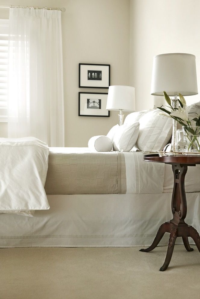 Egyptian Cotton Sateen Sheets   Traditional Bedroom Also Bedroom Chrome Drapery Linens Neutral Sheers White