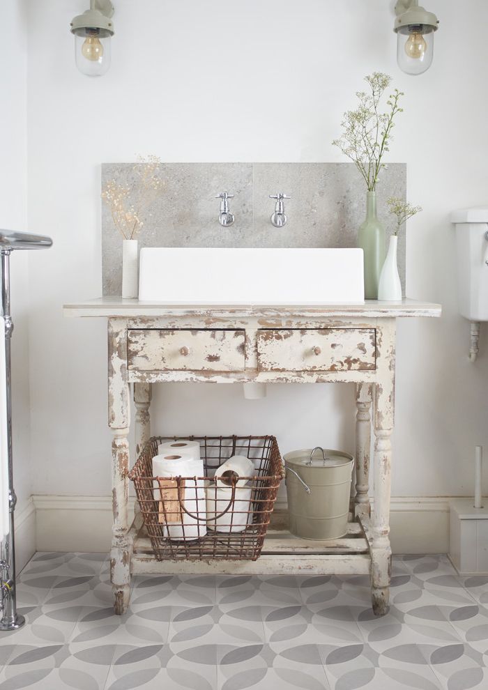 Furniture Making Supplies with Shabby Chic Style Bathroom Also Basket Bold Cement Tiles Granito Tiles Graphic Leaf Modern Organic Retro Tile Pattern Tiles Vanity Unit Wall and Flooring Wire Basket