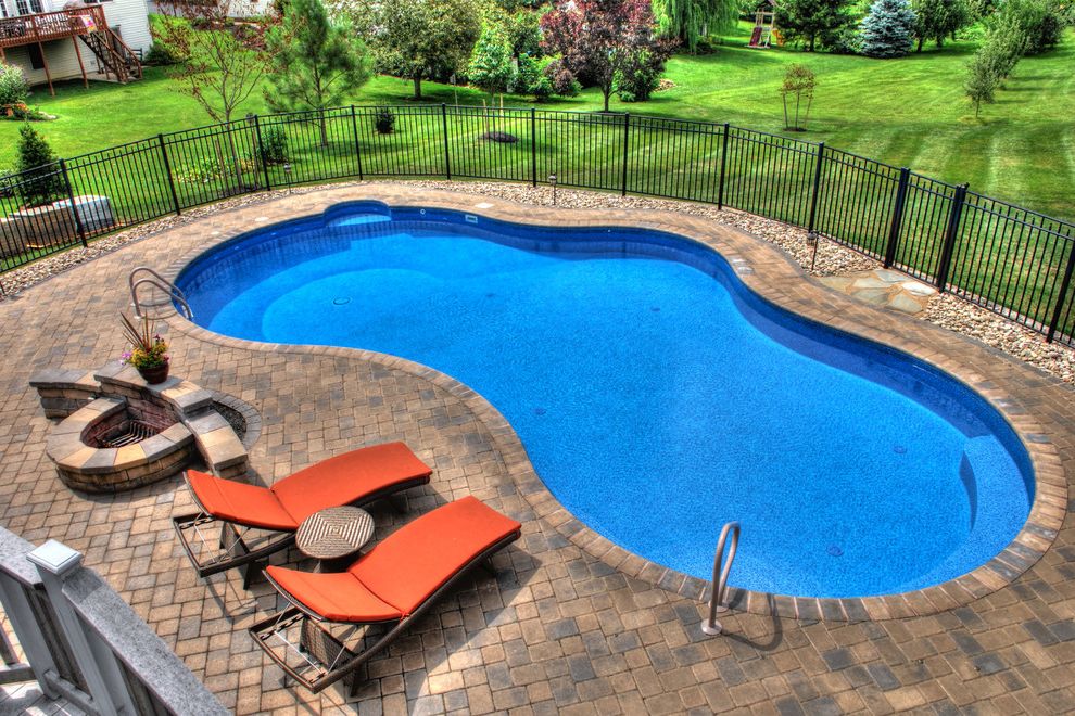 Goodall Pools   Traditional Pool Also Blue Pool Fence Hardscape Iron Fence Lancaster Swimming Pools Mosaic Ornamental Grass Stone Swimming Pool Builder Water Feature