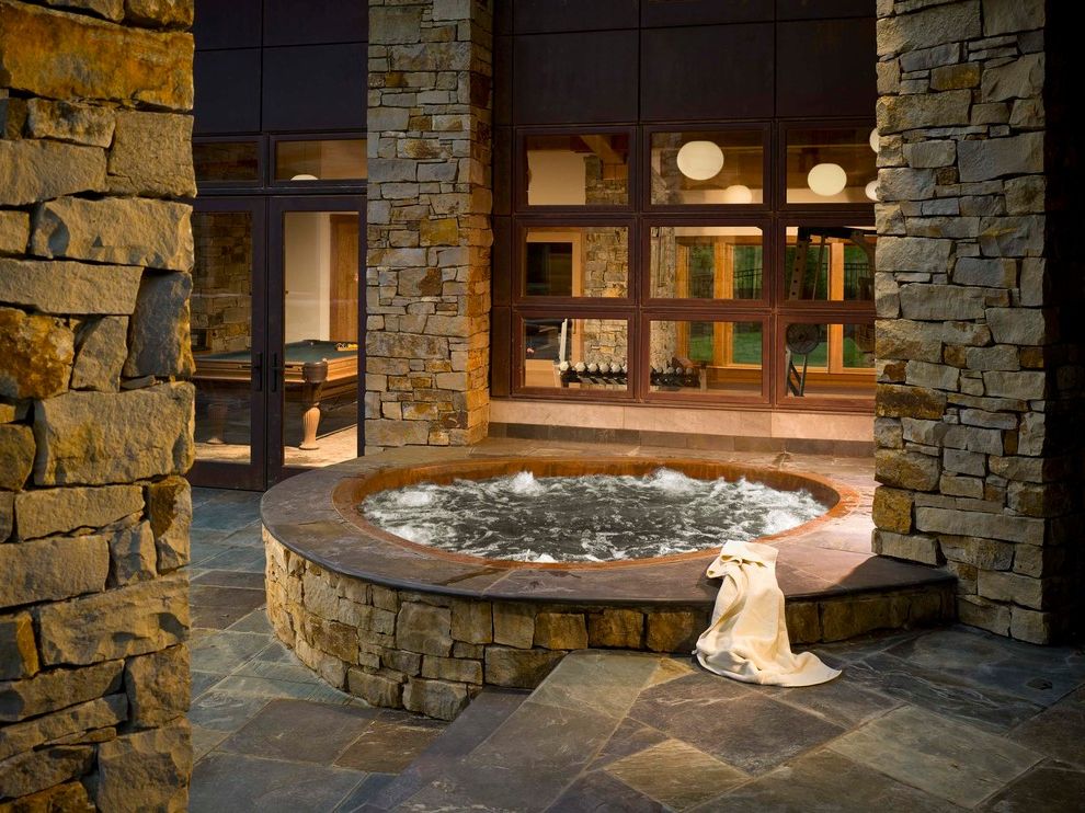 Healthmate Hot Tubs with Contemporary Pool and Built in Covered Patio Hot Tub Lodge Patio Paving Pavers Spa Stone Paving Stone Pillars