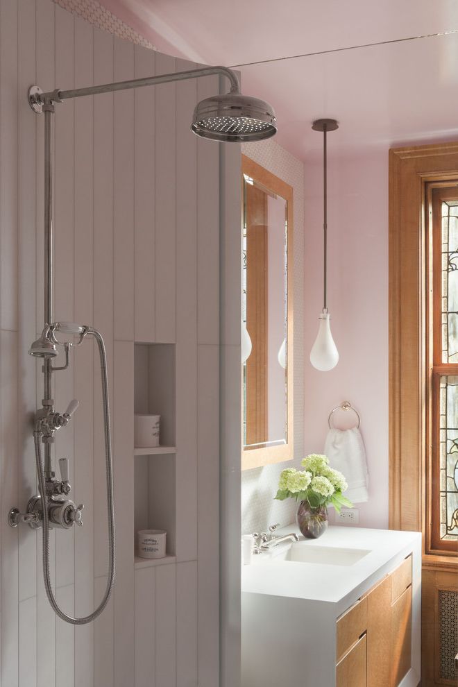 Home Depot Rain Shower Head   Contemporary Bathroom Also Alcove Cubby Flush Cabinet Doors Leaded Windows Mirror Cabinet Pendant Light Pink Rain Shower Towel Ring Vanity Vertical Tile White