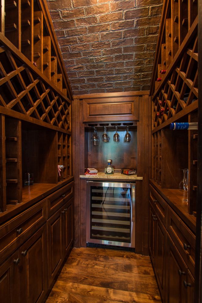 Home Depot Wine Cooler   Traditional Wine Cellar  and Brick Ceiling Sloped Ceilings Vaulted Ceilings Walk in Wine Cellar Wine Racks Wine Refrigerator Wine Storage Wineglass Rack Wood Floors