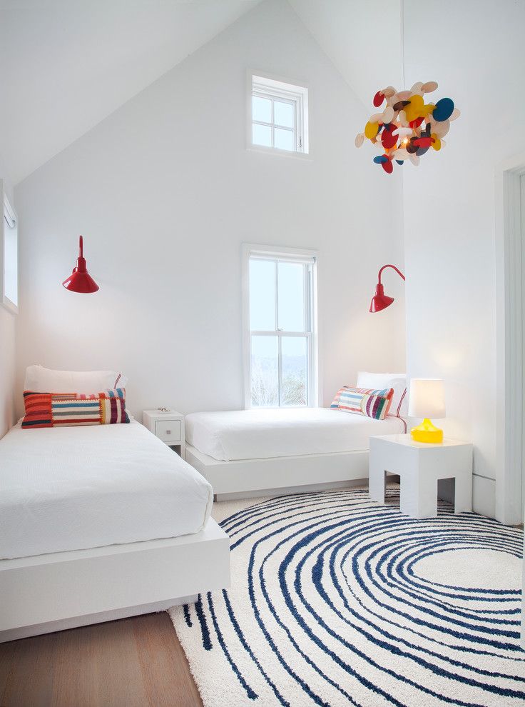 Ikea Kids Rugs   Beach Style Kids Also Beach House High Ceiling Kids Bedroom Modern Nantucket Pendant Light Red Light Summer House Twin Bedroom Two Beds Vaulted Ceiling White Bedding