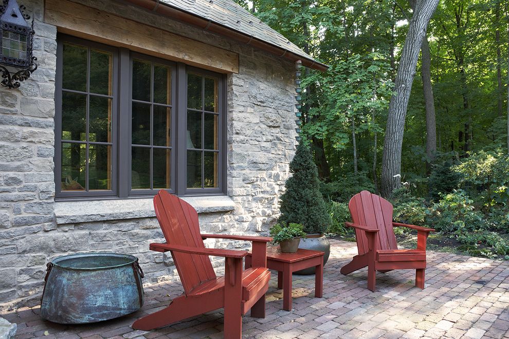 Indow Windows Reviews with Rustic Patio  and Adirondack Beam Brick Patio Brown Painted Trim Copper Pot Outdoor Seating Tile Roof Wood Lintel