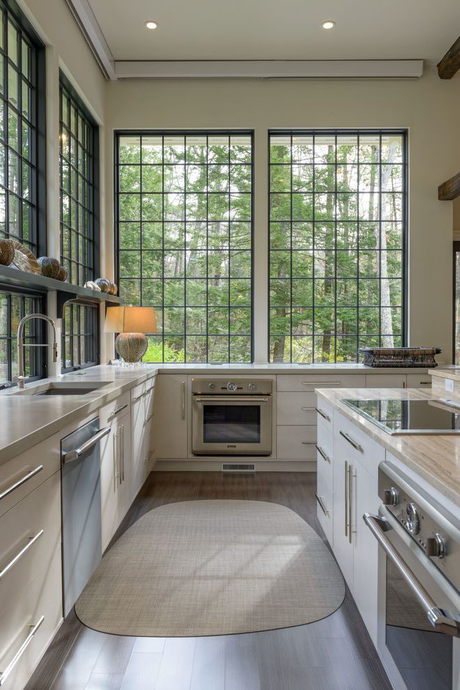 Indow Windows Reviews with Transitional Kitchen  and Bar Pulls Large Windows Natural Light Tall Ceilings