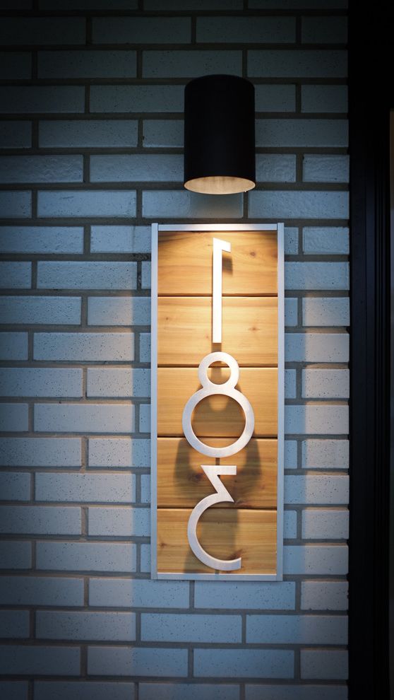 Lighted House Number Sign   Modern Exterior  and Modern
