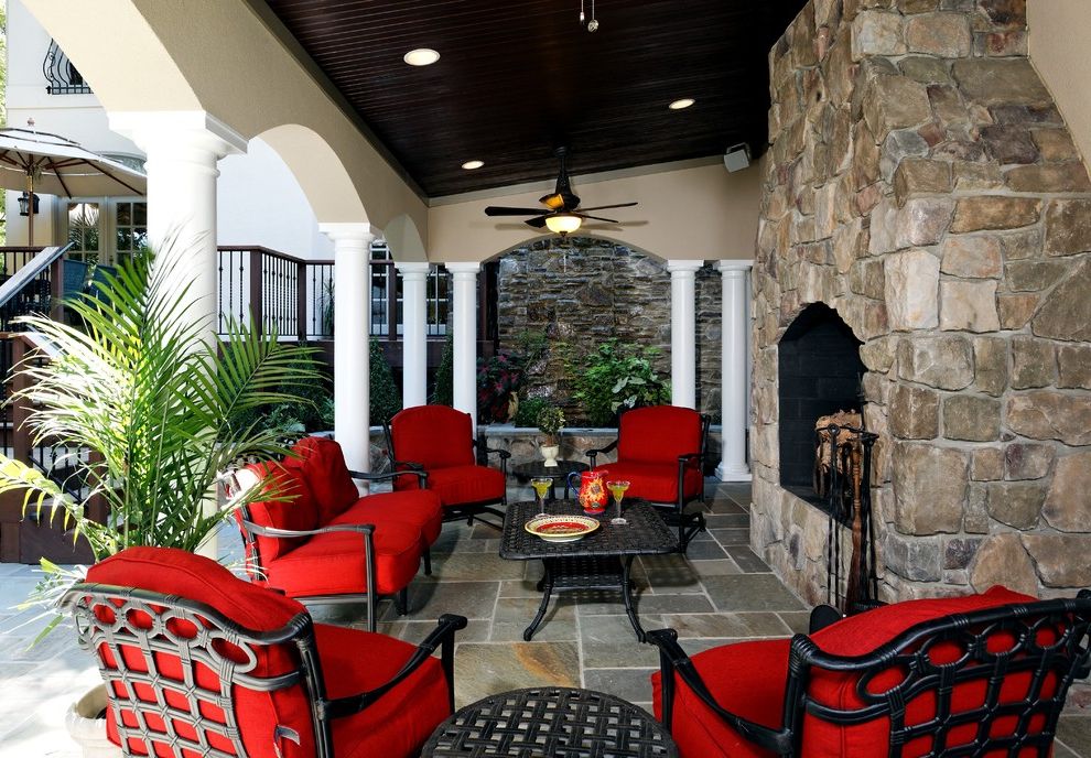Liquidation Patio Furniture   Traditional Patio Also Archway Ceiling Fan Columns Covered Patio Fireplace Accessories Outdoor Cushions Outdoor Fireplace Patio Furniture Pavers Recessed Lighting Stone Fireplace Surround Stone Paving Wood Paneling