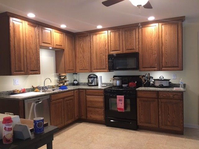 Lowes Beckley Wv   Traditional Spaces  and Crown Molding Drywall Kitchen Appliances Oak Cabinets Recessed Lighting Under Cabinet Lighting Vinyl Flooring