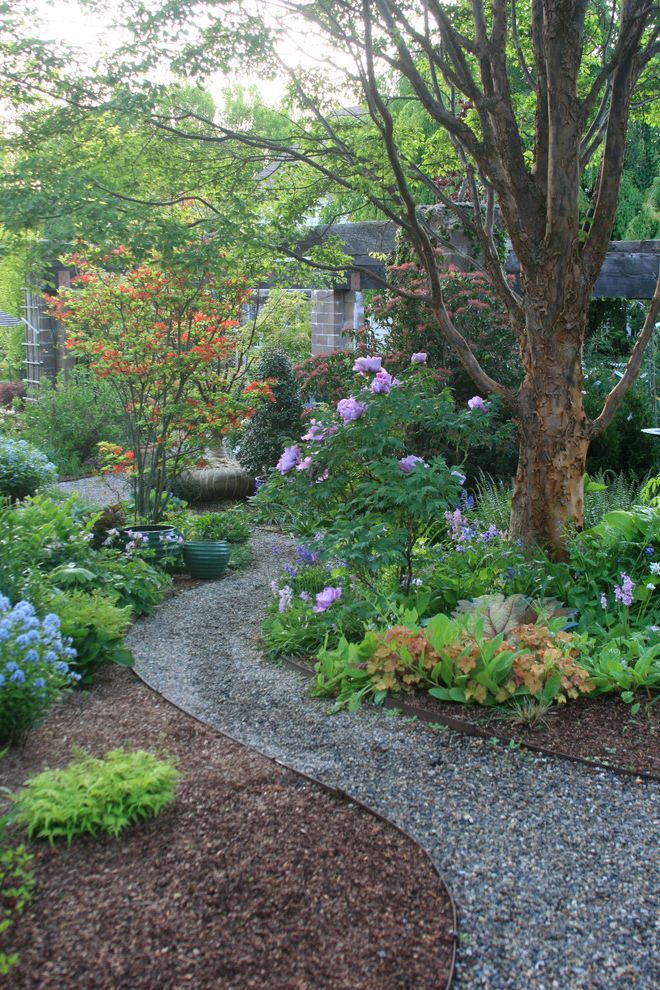 Lowes Enterprise Al   Traditional Landscape Also Curved Path Potted Plants Purple Flowers Winding Path
