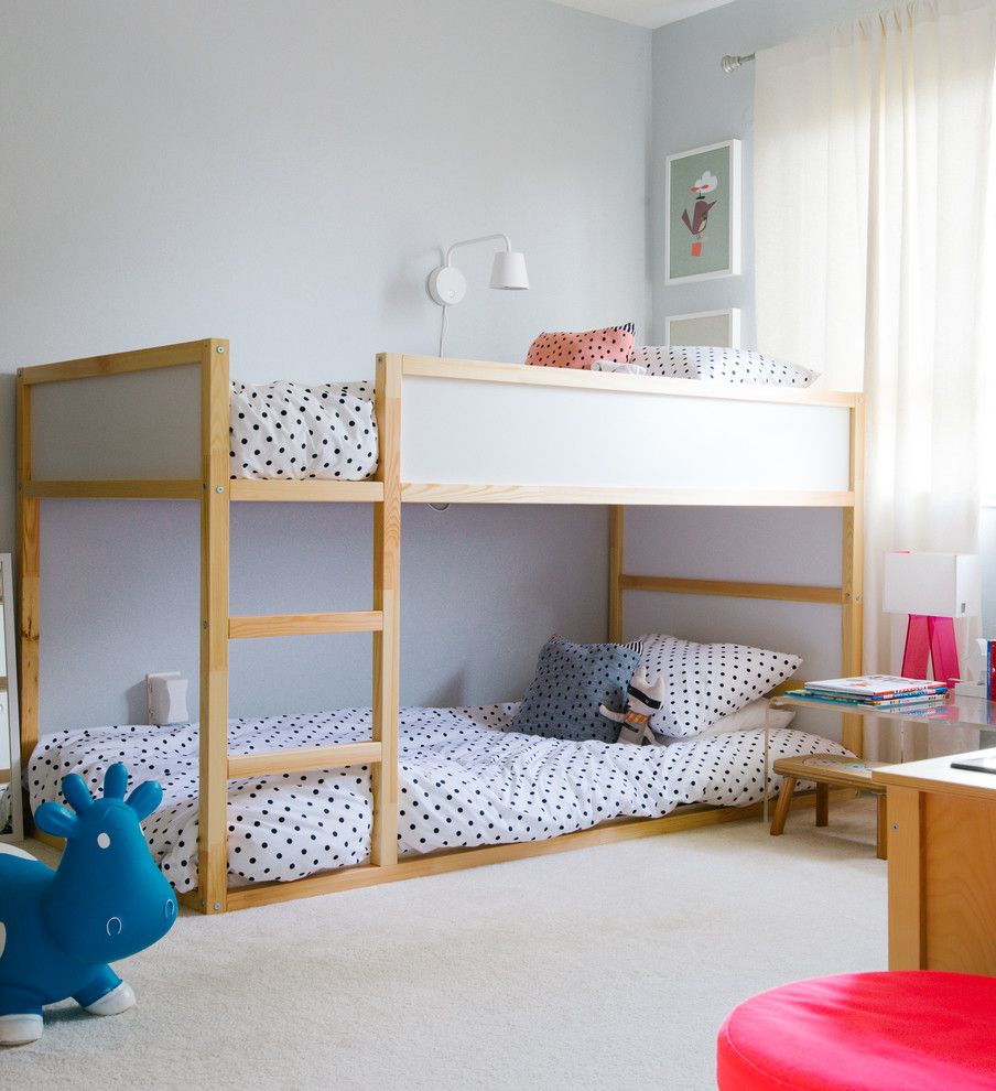 Lowes Enterprise Al with Transitional Kids  and Beige Carpet Bouncy Toy Cow Bunk Bed Loft Bed My Houzz Polka Dot Bedding Toddler Bed Twin Girls Bedroom