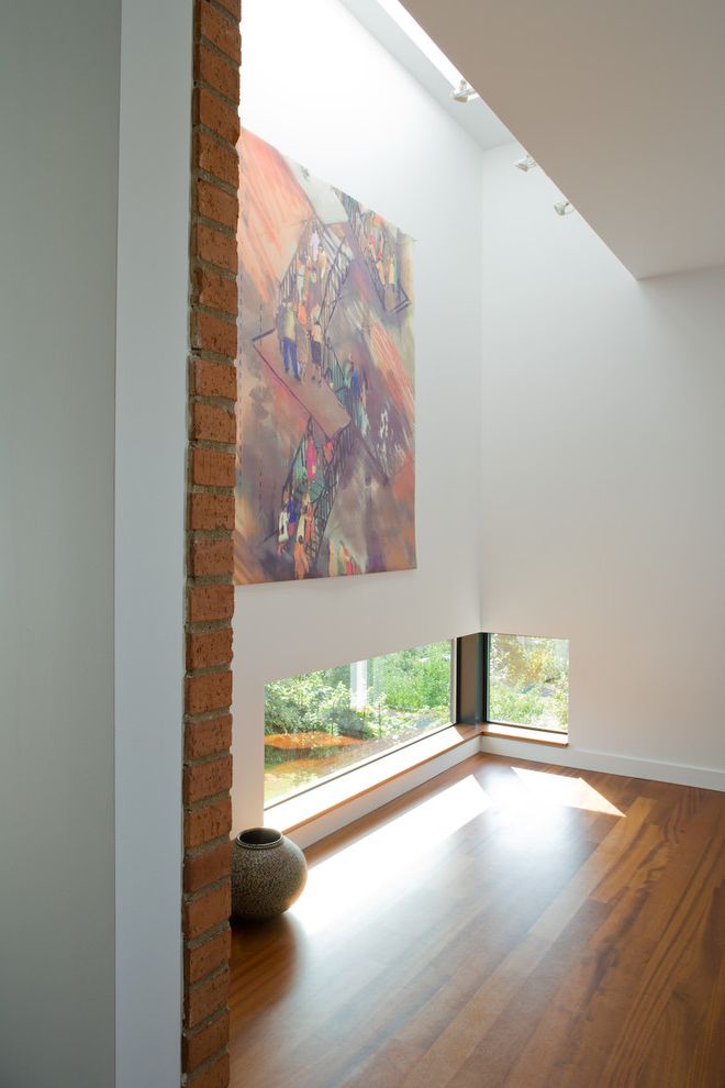 Lowes Macon Ga with Contemporary Dining Room Also Art Wall Brick Floor Skylight Window
