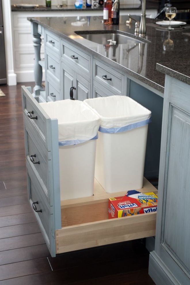 Lowes Trash Cans   Traditional Kitchen  and Custom Cabinetry