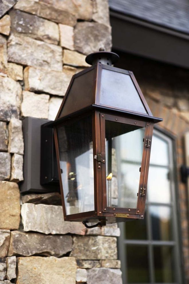 New Orleans Gas Lights with Contemporary Exterior  and Contemporary Exterior Rustic Sconce Stone