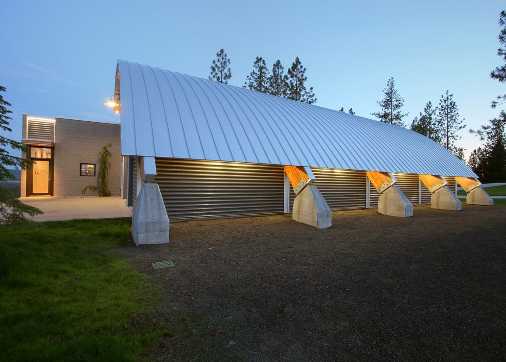 Quonset Hut for Sale with Contemporary Exterior Also Curved Roof Entrance Entry Exposed Beams Metal Roof Quonset Hut Roof Line Standing Seam Roof