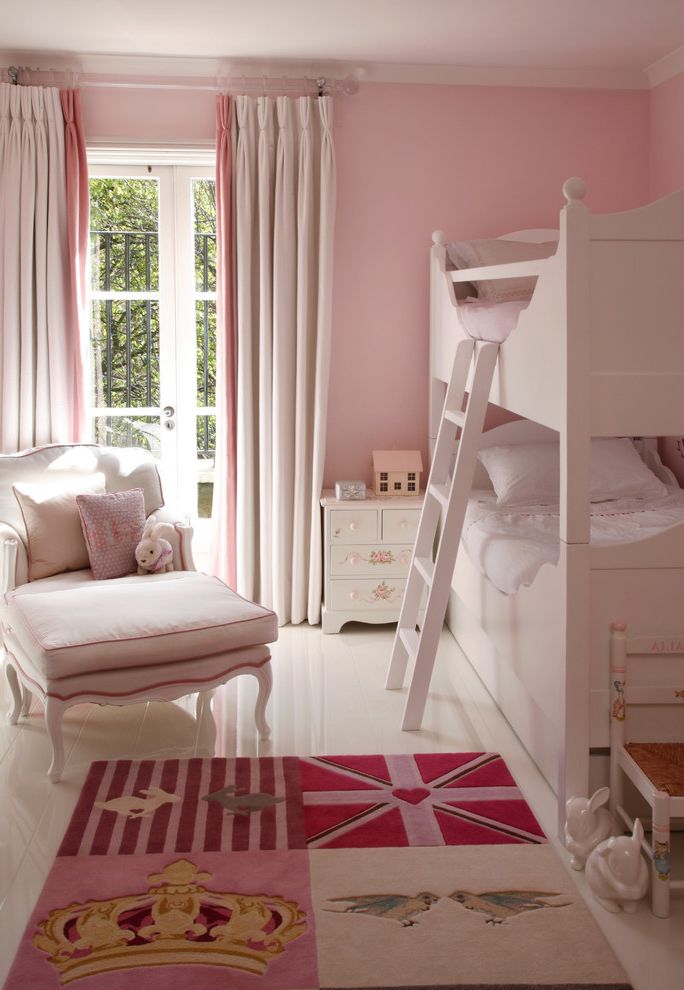 Ralph Lauren Rugs Home Goods with Victorian Kids Also Bed Bunk Bed Bunk Beds Chaise Longue Children Bedroom Curtains Kids Bedroom Kids Bedrooms Kids Rooms Ladder Mixed Rug Pink Pink Bedroom Pink Walls Slippers