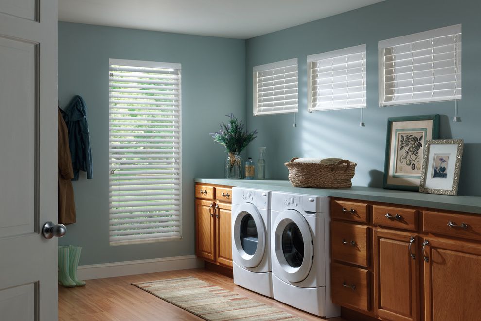 White Faux Wood Blinds $style In $location