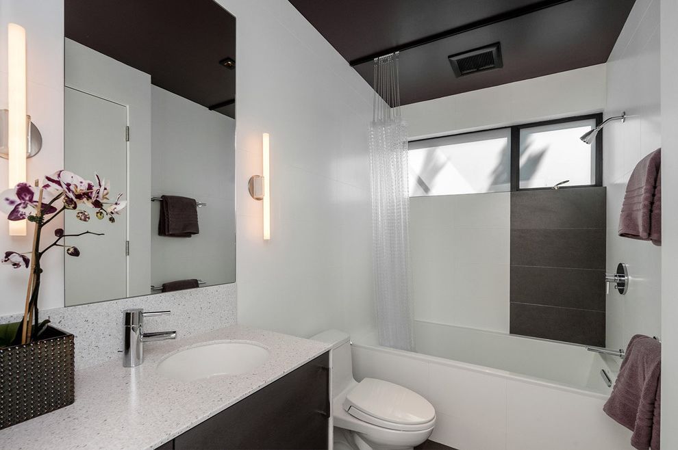 Standard Curtain Lengths   Modern Bathroom Also Orchid Wall Mirror Wall Sconces White Wall Windows