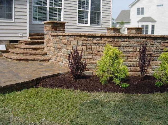 Tuckahoe Landscaping    Landscape  and Brick Outdoor Patio Brick Wall Outdoor Landscape Shruberry