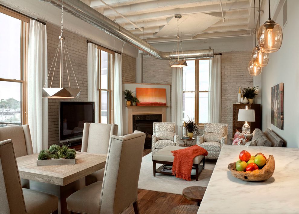 What is a Loft Apartment with Industrial Living Room  and City Apartment Converted Warehouse Apartment Exposed Beams Exposed Brick Exposed Hvac Exposed Pipes Loft Apartment
