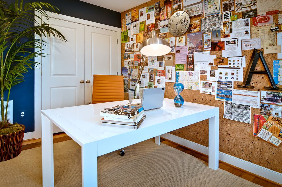 Whiteboard Cork Board Wall Organizer   Contemporary Home Office Also Bedroom Corkboard Den Personality Table