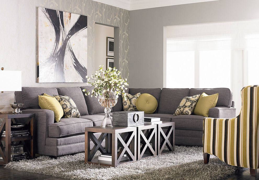 Hgtv Home Custom Upholstery Xl L-shaped Sectional By Bassett Furniture $style In $location