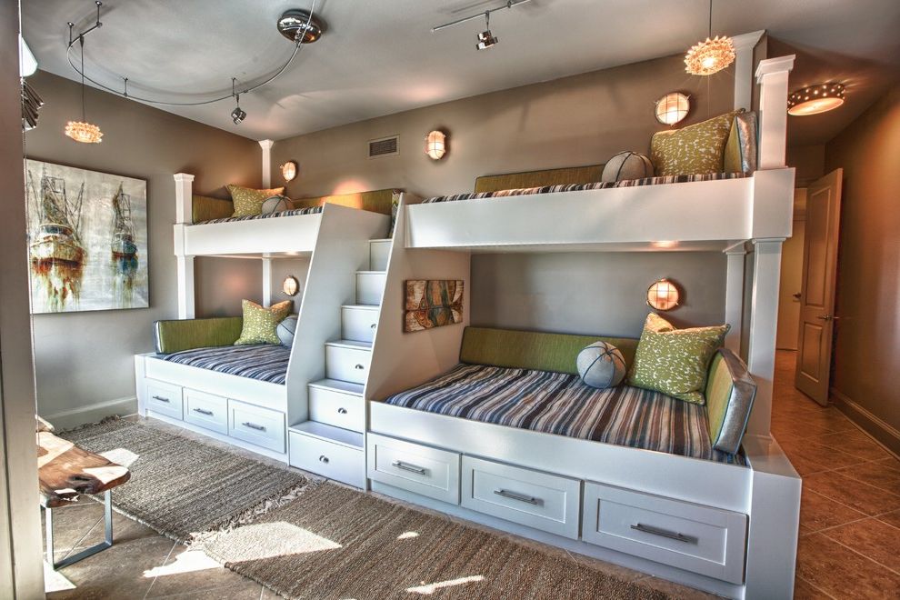 Full Size Mattress vs Queen with Beach Style Kids  and Area Rug Artwork Bench Seat Bunk Beds Drawers Gray Green Pillows Ladder Live Edge Loft Bed Nautical Wall Sconces Stairs Steps Tile Floor Track Lighting White Painted Wood