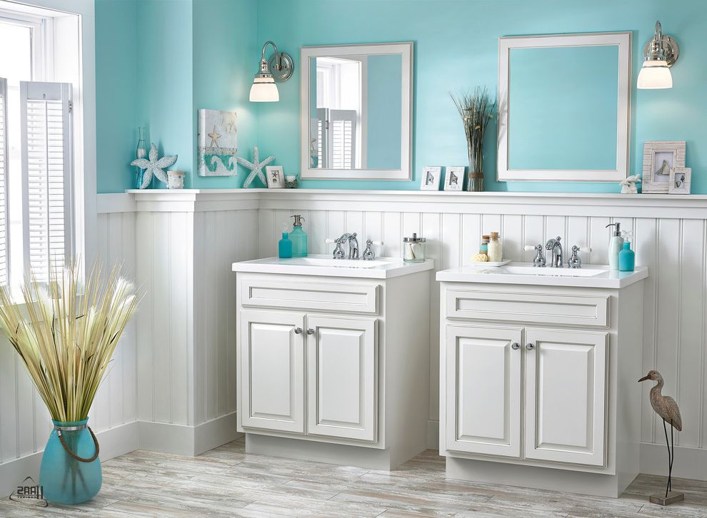 Haas Cabinets   Beach Style Bathroom  and Bathroom Cabinets Blue Haas Cabinets Trendy Vanities White