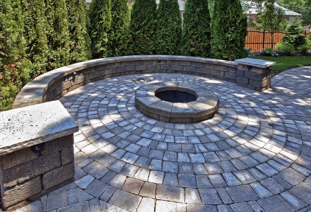 Lowes Hannibal Mo with Traditional Patio  and Built in Lighting Circular Patio Fire Pit Garden Wall Hedge Landscape Lighting Lawn Pavers Redwood Fence Seating Wall Shady Stone Cap