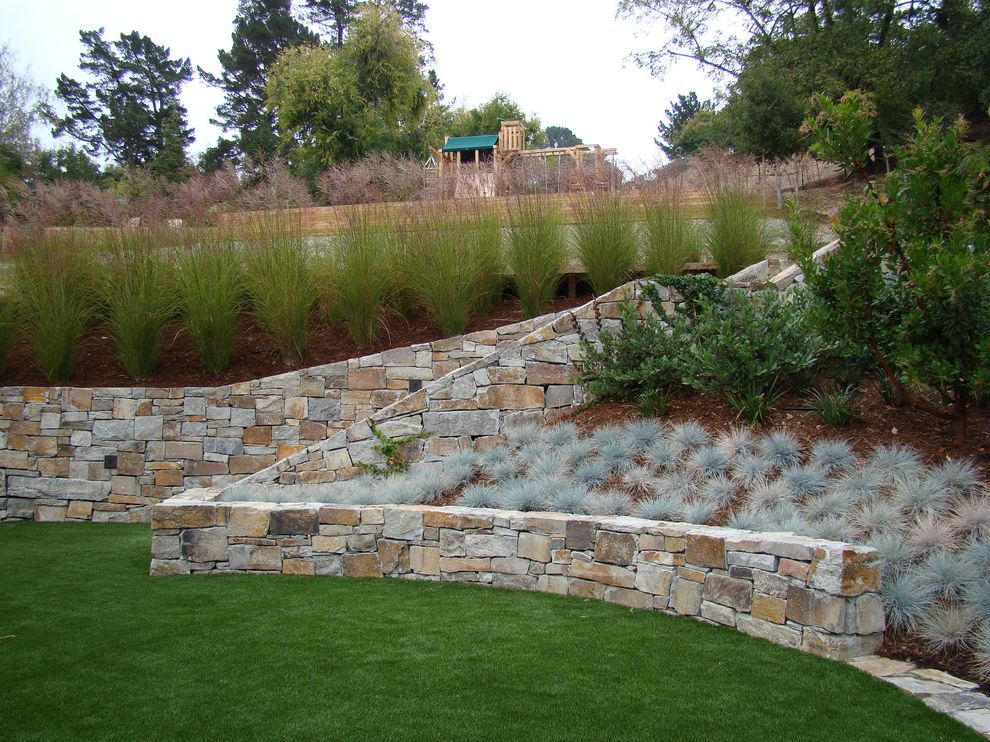 Lowes Lafayette with Contemporary Landscape Also Backyard Fescue Grass Hillside Jungle Gym Lawn Mulch Planter Raised Bed Raised Planter Recreation Retaining Wall Rock Wall Slope Swing Set Terrace Turf
