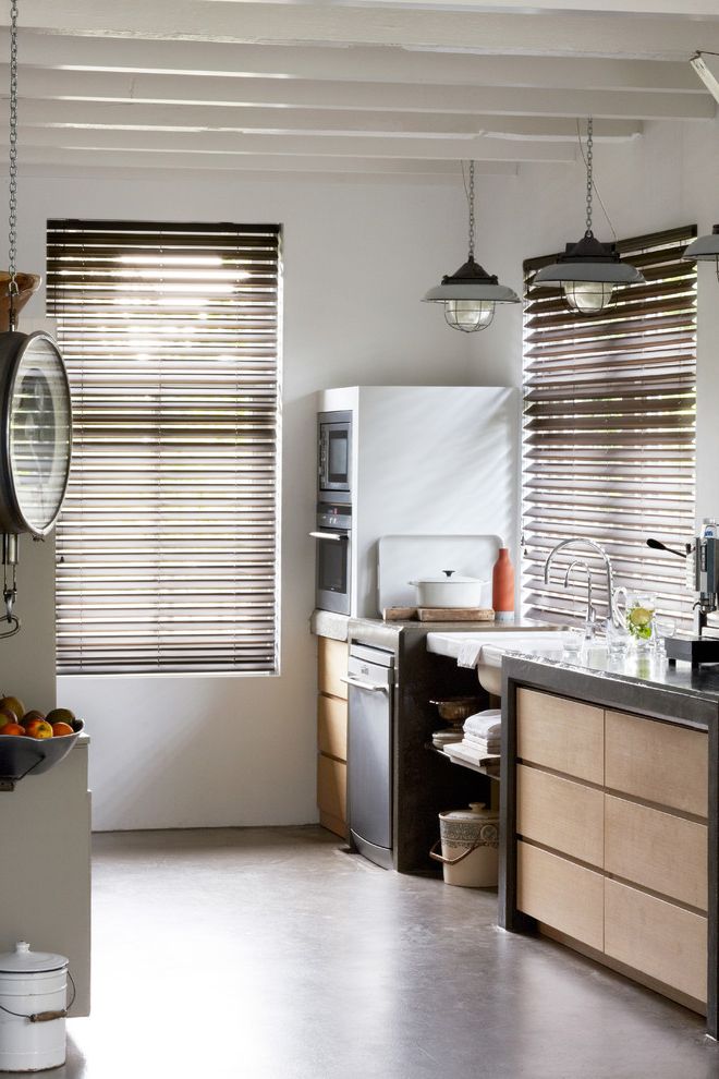 D Lawless Hardware   Eclectic Kitchen Also Blinds Brown Blinds Butterfly Blinds Dishwashers Kitchen Area Kitchen Blinds Kitchen Cabinets Shutter Sink White Walls Window Blinds Window Coverings Window Treatments Wood Blinds